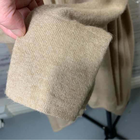 L'officiel Beige Open Knit Cardigan Sweater Lambswool Cashmere Angora Wrap Sz S - Picture 8 of 14